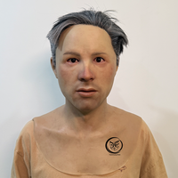 Masques de tête en silicone réalistes de haute qualité, fabriqués à la main en usine, avec cheveux, design personnalisé, simulation, cosplay, accessoires de tête pour Halloween