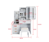 Commode en bois blanc avec miroir de maquillage et tabouret – Offre spéciale pour chambre à coucher – Style MDF