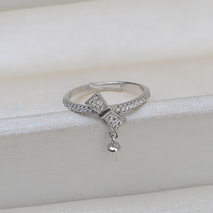 Anillo Ajustable de Plata S925 para Mujer, Diseño Abierto con Lazo y Perla, Accesorio de Joyería, Soporte para Joyas 231 - Componentes y Fornituras para Joyería - Product Image 4