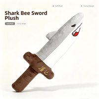 Peluche amusante en forme de poignard de requin, peluche originale en forme d'épée de requin pour la décoration de chambre et accessoire de fête
