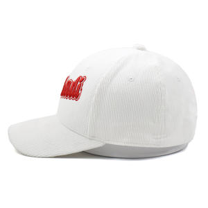 Casquette de baseball en velours côtelé brodée 3D vintage personnalisée, blanche, réglable, pour homme et femme, pour l'automne et l'hiver - Product Image 4