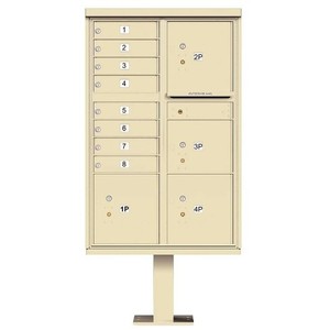 Unidad de Buzón Metálico con 8 Puertas y 4 Casilleros para Paquetes, Montaje en Pared, Diseño Minimalista y Duradero, con Orificio para Cerradura de Correos (USPS) - Product Image 2