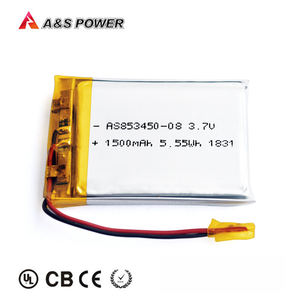 UL IEC62133 KC UN38.3 certificate Lipo Battery Li-ion rechargeable 853450 battery 3.7v1500mah for ElectronicToys - Product Image 5