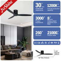 Ventilador de Techo 1stshine de Madera Sólida para Dormitorio, Negro, Compatible con Alexa y Google, Ecológico, Motor Silencioso, Ultra Silencioso, Alta Eficiencia