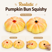 Pumpkin Bun Squishy Réaliste en PU en forme de pain - Jouet anti-stress à remontée ultra-lente