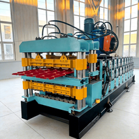 Máquina Automática de Conformado en Frío de Paneles de Techo de Tejas Glaseadas Modelo 820 Controlada por PLC y Máquina de Conformado de Rollos de Techo Corrugado
