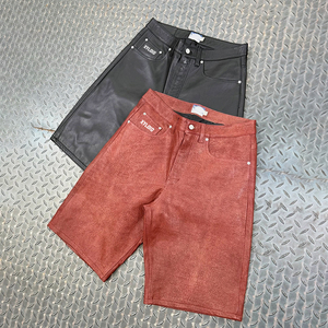 Custom Summer High Waist Retro <b>Leather</b> <b>Shorts</b> Design Men Streetwear Vintage Concise Style High Quality Pu <b>Leather</b> <b>Shorts</b> - Product Image 1
