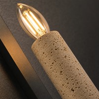 Applique murale LED en pierre de travertin jaune naturel nordique avec support métallique linéaire pour salon, villa, chevet ou fond de pièce