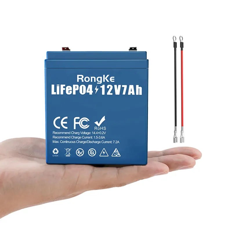 12V 7Ah LiFePO4 Deep Cycle Lithium Battery Small & Light Weight with Built-in BMS 4000+ Cycles Rechargeable Battery