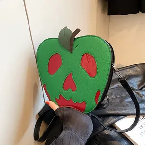 Tas selempang wanita, gaya baru kulit PU bentuk hantu tas apple tas tangan bahu wanita Halloween