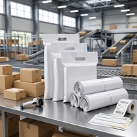 En gros, enveloppes d'expédition en polyéthylène imperméables et recyclables, 18x26 20x25 microns, tailles personnalisables OEM, pour l'expédition de vêtements professionnels