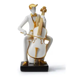 树脂音乐家音乐装饰大提琴桌面雕塑