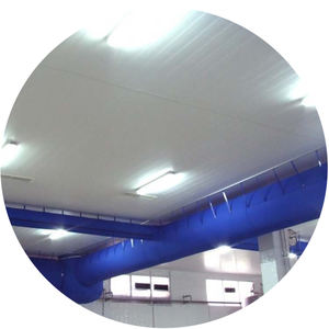 Système de conduits d'air en tissu de style industriel résistant au <span class=keywords><strong>feu</strong></span> de niveau B1 économe en énergie pour gymnase et hôpital Direct d'usine - Product Image 1