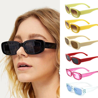 Lunettes de Soleil Vintage Rectangulaires en PC pour Femmes, Style Classique, Monture Tendance, Protection UV, Avec Logo Personnalisé, Petites Montures, Vente en Gros