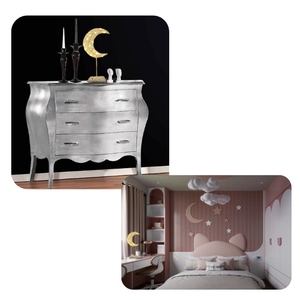 Lampada da Tavolo LED a Forma di Mezzaluna Dorata 38cm Luce Calda 20 LED Senza Fili a Batteria Decorativa per Camera da Letto - Product Image 6