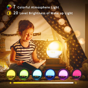 Sveglia con luce sveglia con luce colorata di simulazione dell'alba e luce notturna sbiadita al tramonto - Product Image 5