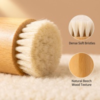 Brosse exfoliante naturelle pour le visage à faible MOQ, mini brosse compacte à manche en bois, nettoyage en profondeur des pores, brosse corporelle sèche pour usage quotidien