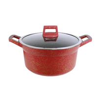 Ucc-Life Ensemble de casseroles au design classique, casseroles en métal avec couvercle en verre et granit, collection de casseroles de cuisine