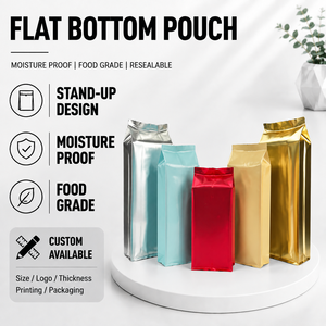 Pack Custom Design Wholesale 250g 500g 1000g Thermal Sealed Pouch Flat Bottom Coffee Packaging <b>Bag</b> <b>Zip</b> Lock Food Grade - Product Image 1