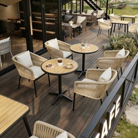 Chaises et canapés d'extérieur multifonctionnels en métal de style pastoral, approuvés par les influenceurs, pour cafés, restaurants occidentaux, et ensembles de thé au lait de style hôtelier