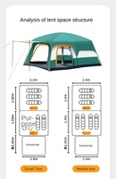 Tente gonflable imperméable pour maison, 8 à 12 personnes, pour deux grandes pièces, tente de camping gonflable extérieure