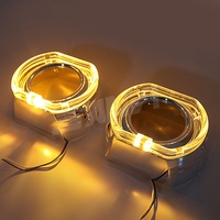 Sanvi Lentilles de projecteur Bi-LED DRL avec caches Angel Eyes 2,5''/3'' (80mm/95mm) Blanc-Jaune 12V Universel pour éclairage automobile