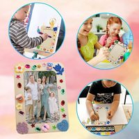 Kit de peinture pour cadre photo, cadre photo en bois à faire soi-même, adapté aux travaux manuels et à la décoration des enfants