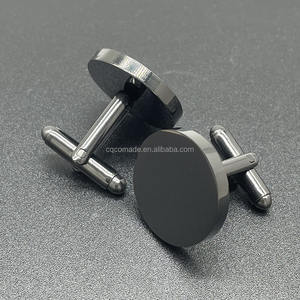 Prata Ouro Rosa Ouro Preto Aço Inoxidável Custom Cufflink Blanks para Gravação a Laser 20 mm - Product Image 6