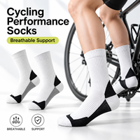 Chaussettes de cyclisme réfléchissantes pour femmes, hauteur genou, compression, antibactériennes, anti-odeurs, soutien de la cheville, chaussettes de sport pour vélo