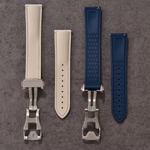 JUELONG <span class=keywords><strong>Bracelet</strong></span> de montre FKM à texture de tissu 20mm 21mm 22mm <span class=keywords><strong>Bracelet</strong></span> de montre en caoutchouc fluoré à dégagement rapide - Product Image 4