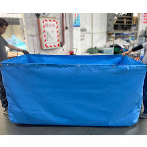 LVJU Revêtement d'étang à poissons pour l'aquaculture 2000 Litres 2x1x1m <span class=keywords><strong>500</strong></span> Gallons, 6.6x3.3x3.3 ft PVC Blue Pond Liner - Product Image 2