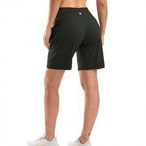 AH Sports Industries Pantalones Cortos Bermuda Holgados de Cintura Alta hasta la Rodilla, Transpirables, de Spandex/Poliéster para Mujer con Bolsillos con Cremallera - Product Image 1