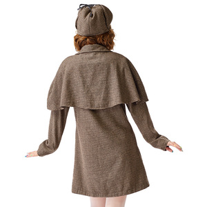 Disfraz <span class=keywords><strong>de</strong></span> Detective XJ ACGN para Juego <span class=keywords><strong>de</strong></span> Rol - Chaqueta Cortavientos <span class=keywords><strong>de</strong></span> Manga Larga para Mujer, Estilo Detective, para Halloween - Product Image 5