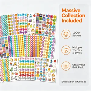 Pegatinas de Incentivo para Niños, Diseño de Dibujos Animados, Animales y Estrellas, Paquete de Pegatinas con Aroma a Perfume, Tamaño y Color Personalizables, Impresión CMYK Resistente al Agua - Product Image 6