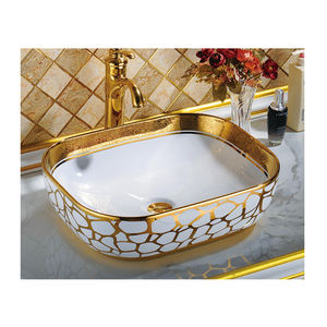 <span class=keywords><strong>Lavabo</strong></span> de luxe en céramique, carré, pour hôtel, famille, comptoir, à la mode, blanc Simple, évier, pour salle de bains, Art - Product Image 1