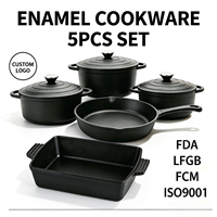 Ensemble de casseroles antiadhésives 5 pièces, casseroles et marmites résistantes au four, ensemble de casseroles pour cuisinière à induction et à gaz