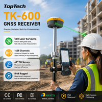 Toptech TK600 Laser GPS GNSS RTK Base et Rover avec double caméra 5MP, récepteur et station UHF LoRa 12km, instrument de topographie