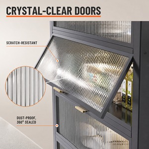 Fabricante Chino de Gabinetes de Almacenamiento <span class=keywords><strong>para</strong></span> Cocina con Puertas, Estantes de Acero, Organizador Antipolvo <span class=keywords><strong>para</strong></span> Microondas, Color Personalizado - Product Image 5