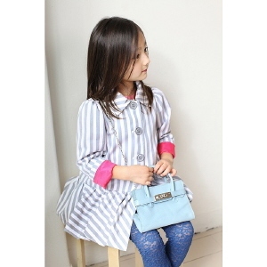 Vestido de Moda 2016 para Niña Pequeña, Diseño de Vestido de Algodón con Cuentas y Lentejuelas - Product Image 3