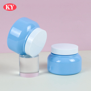Gelée de pétrole 250g Pet <span class=keywords><strong>bleu</strong></span> large bouche Pet <span class=keywords><strong>bleu</strong></span> bouteille à large bouche hydratant bouteille de crème pour le visage bouteille de crème pour les mains - Product Image 1