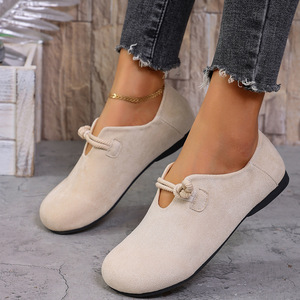 <span class=keywords><strong>Mocassini</strong></span> Leggeri da <span class=keywords><strong>Donna</strong></span> con Taglio a V e Decorazione a Nodo, Suola Morbida in <span class=keywords><strong>Camoscio</strong></span>, Calzature Casual da Ufficio per Autunno ed Estate - Product Image 4