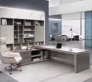 Escritorio de Oficina en Forma de L, Diseño Simple, Muebles para Oficina, Escritorios para Directores, Gerentes y Ejecutivos, Mesa de Trabajo Resistente con Cajón - Product Image 5