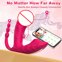 Vibromasseur Culotte Portable Contrôlé par Application avec Succion Clitoridienne, Dildo Vibrant Point G, Perles Anales, Triple Stimulation, Télécommande, Jouet Sexuel Féminin