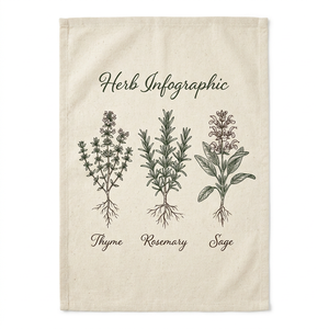 Serviettes de cuisine 100% coton, imprimé botanique pour serre et jardin, 40x60cm - Product Image 1