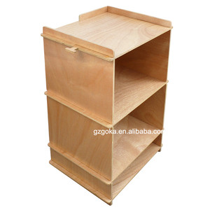 Support de tourne-disque fonctionnel 3 en 1 en contreplaqué GOKA avec rangement pour disques vinyles et <span class=keywords><strong>amplificateur</strong></span> intégré - Product Image 6