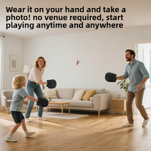 Set di racchette da <span class=keywords><strong>Badminton</strong></span> indossate da polso guanto in gommapiuma morbida palla di gomma per interni/Outdoor sport sicuri per genitori e figli - Product Image 4