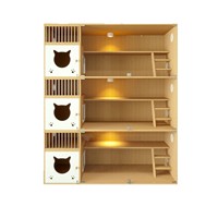 Villa modulaire pour chats en bois massif, cage multi-compartiments avec plateformes pour l'élevage et les services d'hébergement