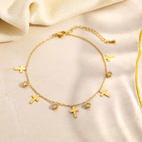 SUMMLY Vente en gros de pendentifs en forme de croix sur le thème de Pâques, plaqués or 18 carats, en acier inoxydable, ensemble de bijoux tendance