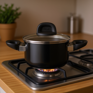 Silit Meat Pot 16Cm Modesto Line Black Stainless Steel <b>Cookware</b> For Stovetop Use - Product Image 3