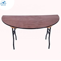 Table de banquet pliante rectangulaire en bois et métal pour restaurant, mariage, ferme, extérieur